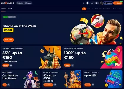 Wersja mobilna nine casino