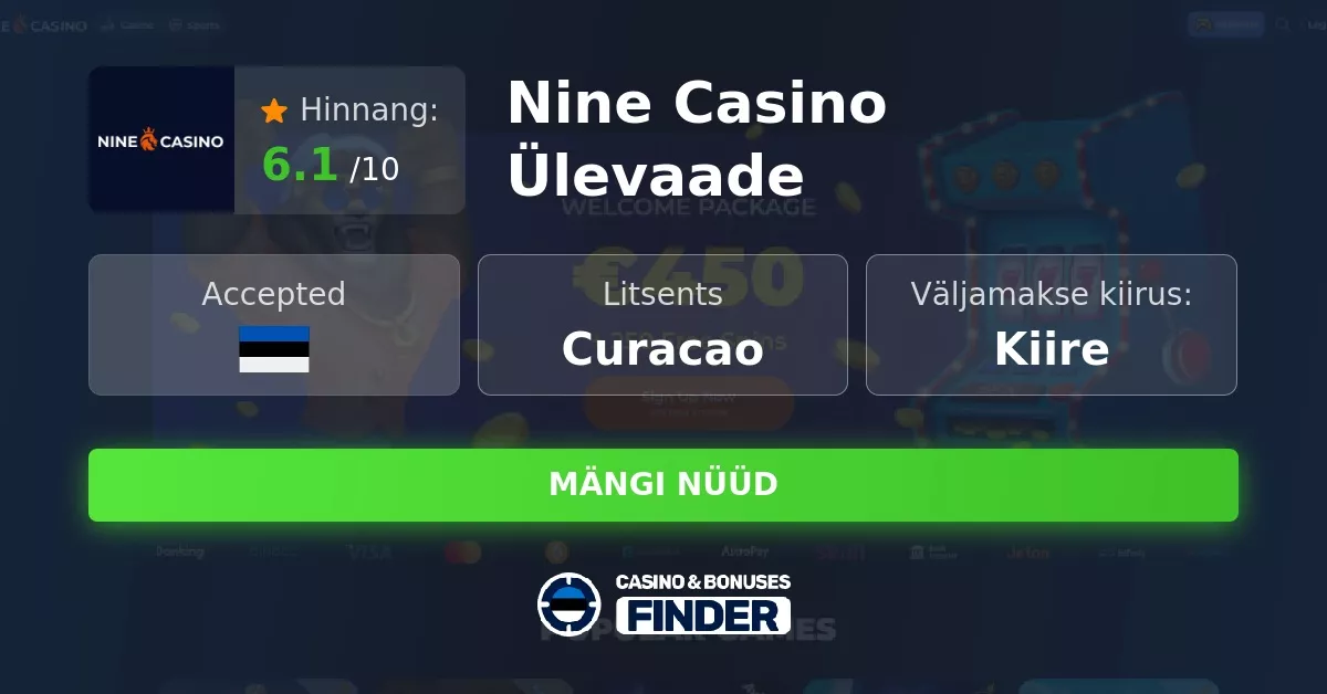 VÕTA BOONUS - nine casino kasiino - NineCasino | 7