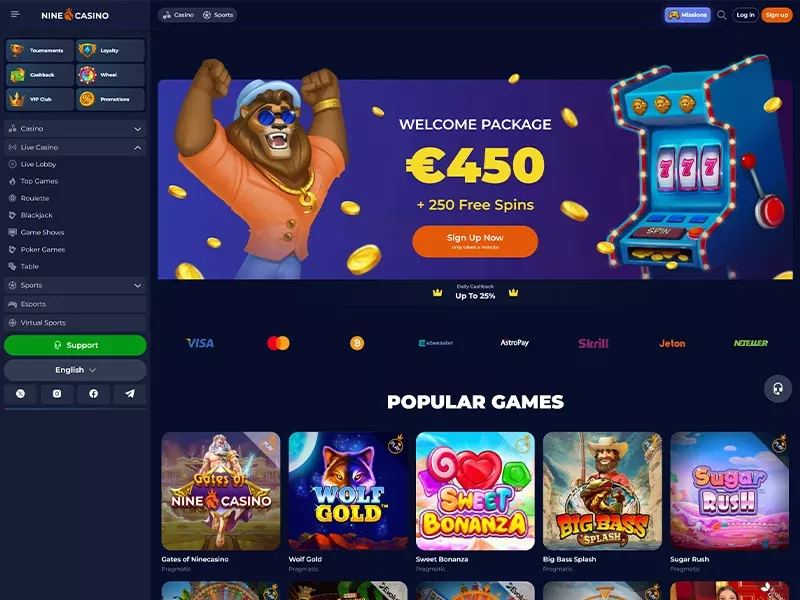 Nine casino mobiiliversioon